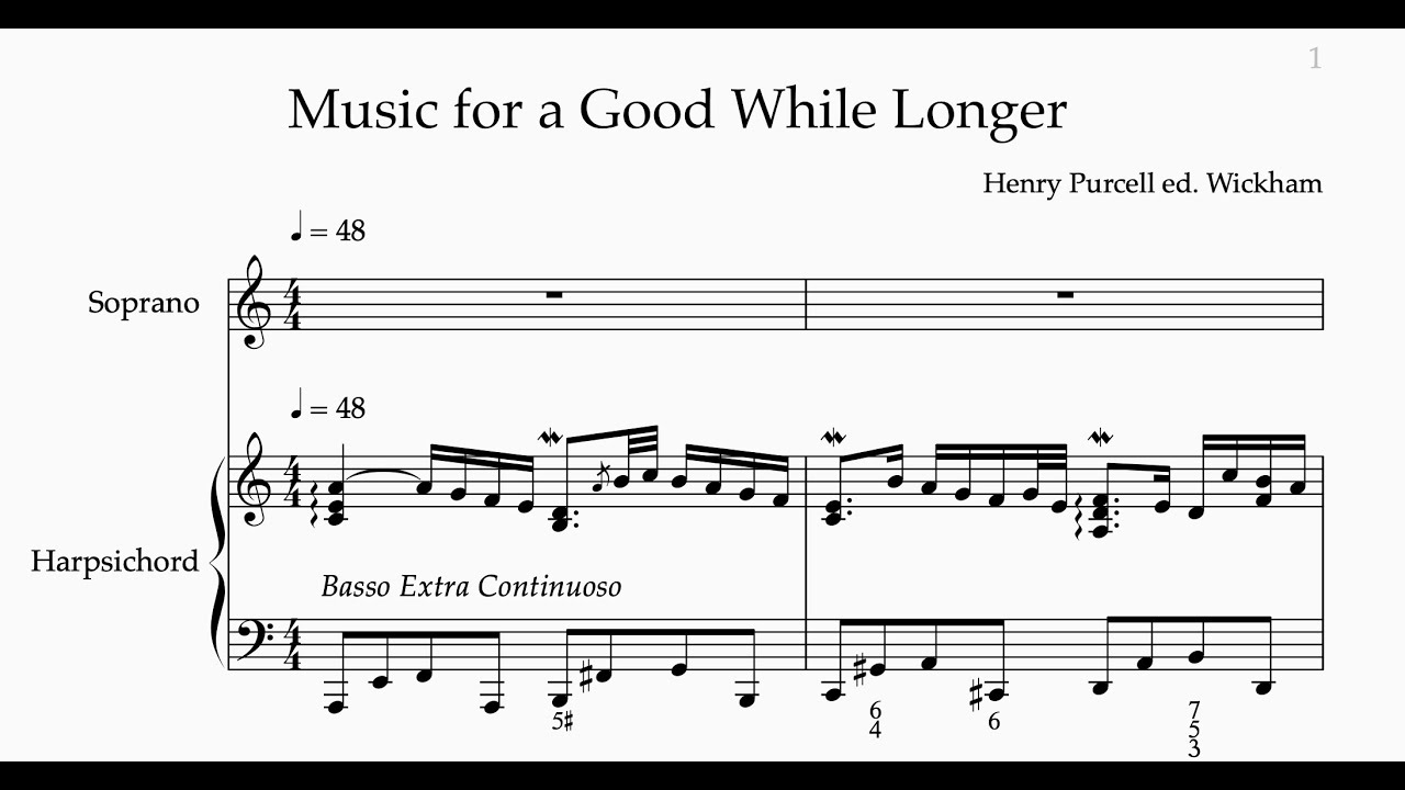 Music for a Good While Longer - Purcell ed. Wickham