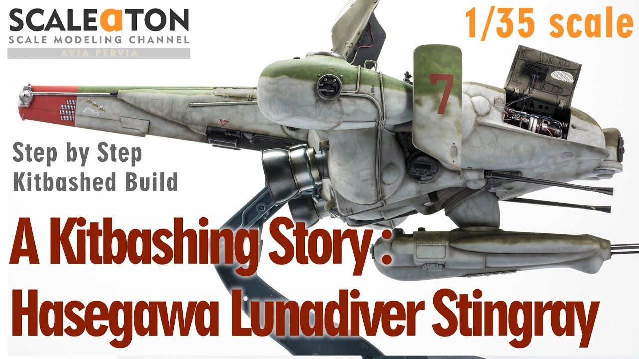 A Kitbashing Story: Hasegawa Lunadiver Stingray Step by Step Kitbashed Build Maschinenkrieger