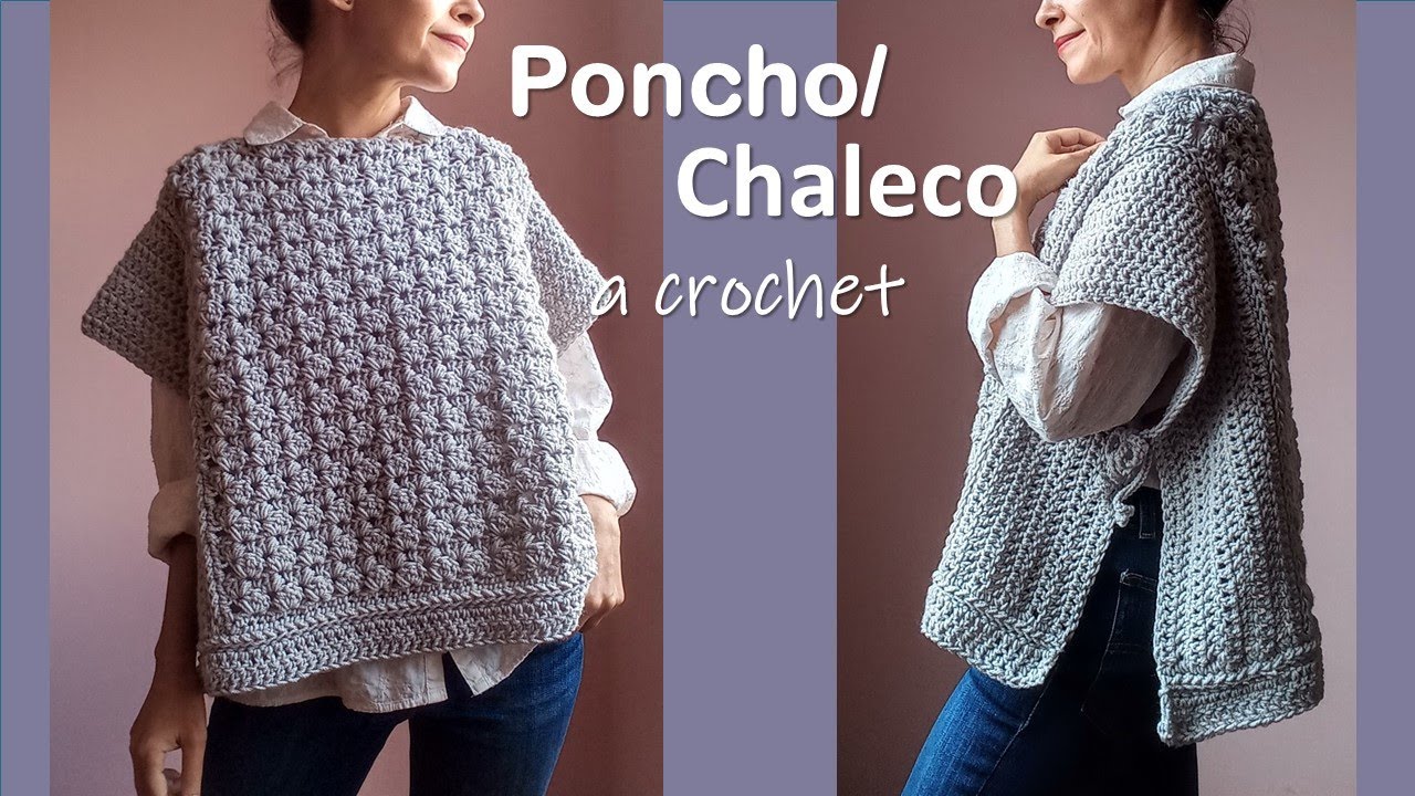 Вязаное крючком пончо/жилет для женщин. Очень просто!