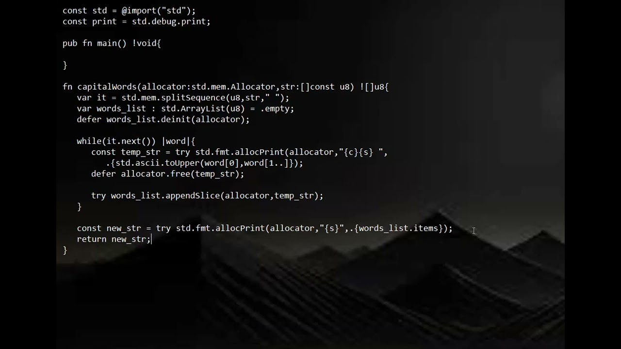 How to Capitalize Words in Zig (String Manipulation Example)