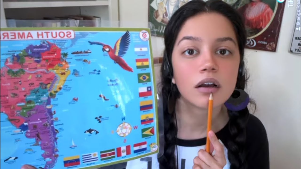 asmr • soft geography teacher | map of South America | (part II. capitals)