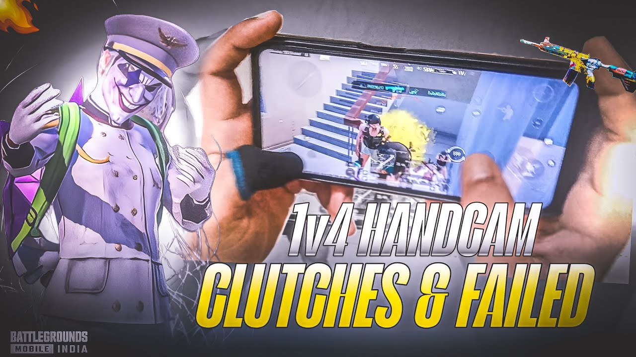 1v4 Clutches & Fails 😭 | BGMI Handcam 4 Finger + Gyro 🔥