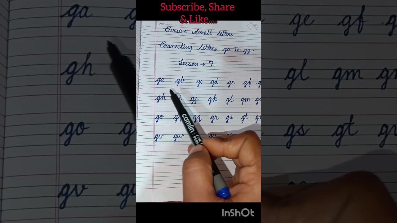 # How To Begginers Cursive Small Connecting Letters – ga To gz # Hand Writing Improvement##