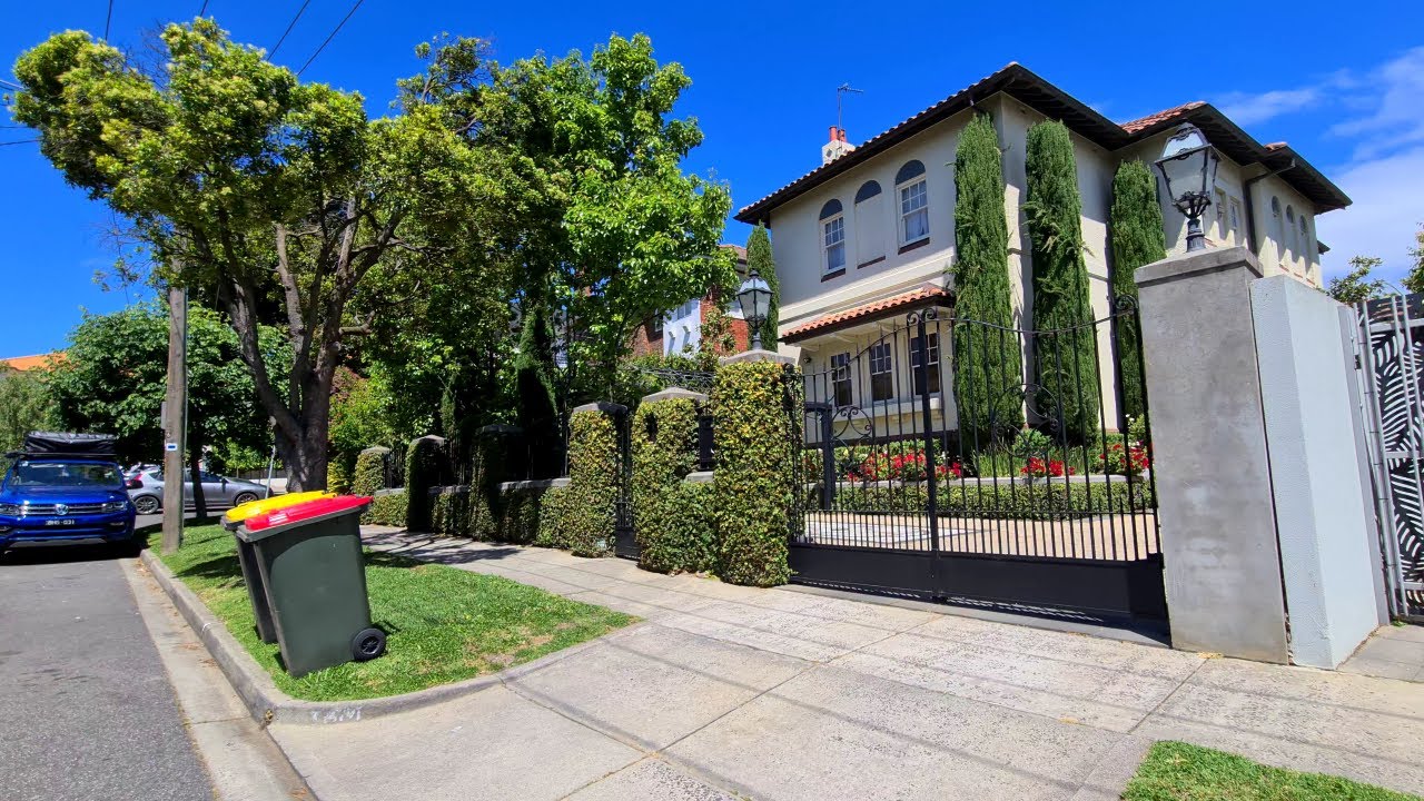 South Yarra Melbourne Suburb Walking Tour. Australia. 4K