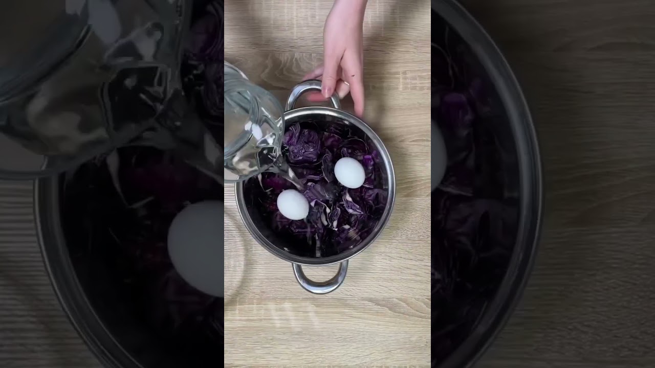 Red Cabbage Turns Easter Eggs Blue #shorts #easter #easteregg