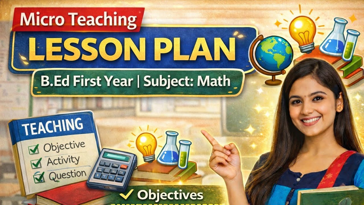 B.Ed First Year Micro Teaching Plan Subject-Math(पाठ प्रस्तावना कौशल ) Topic -'भिन्न'👨‍🎓