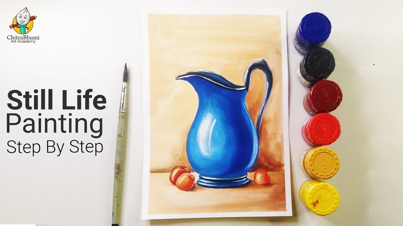 Still Life Painting Step By Step | Using Poster Color | How To Draw Jug with Color | Art Video