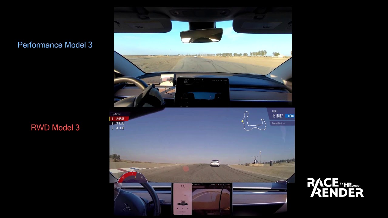 Tesla Corsa 6 - Fastest Runs of the Day - Performance vs. RWD