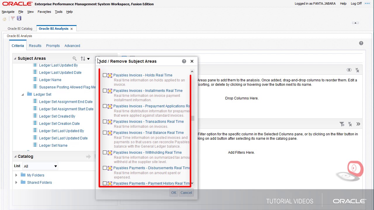 Financials | Explore Financial Subject Areas in Oracle Transactional Business Intelligence
