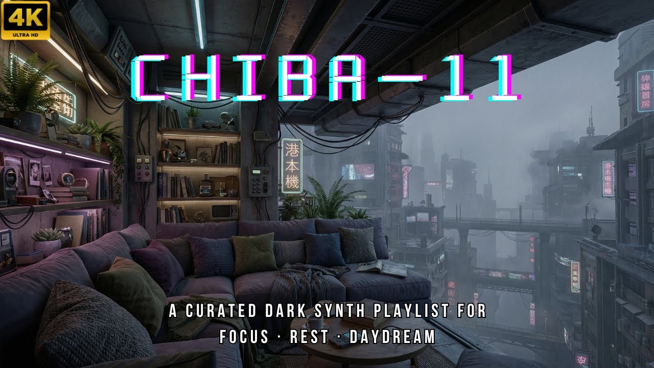 Chiba-11 | Cyberpunk Safehouse 4K UHD 🌃 Dark Rhythmic Evolving Synthwave Setlist | 11 Tracks