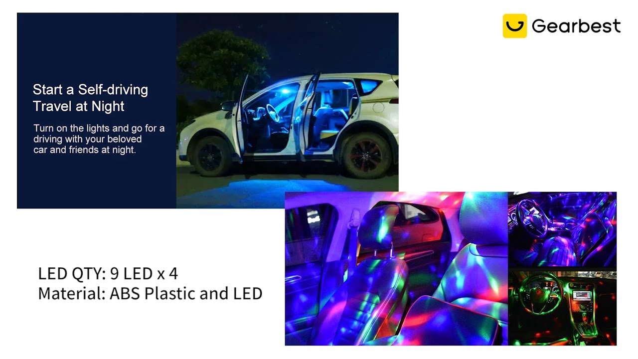 RGB LED Car Interior Atmosphere Glow Sticker Strip Lights Remote Control - Gearbest.com