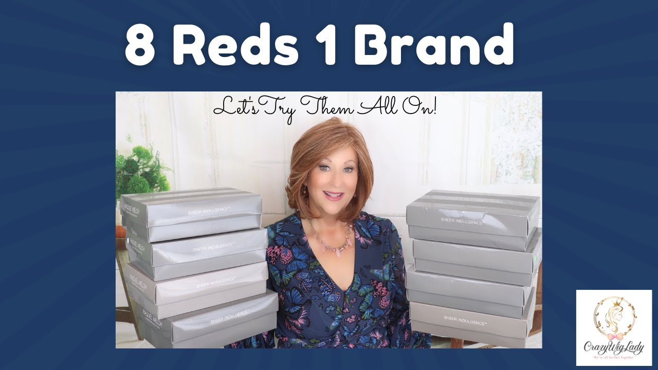 Raquel Welch❗RED❗wigs | See them all in outdoor lighting | 8 Reds 1 Brand | Crazy Wig Lady