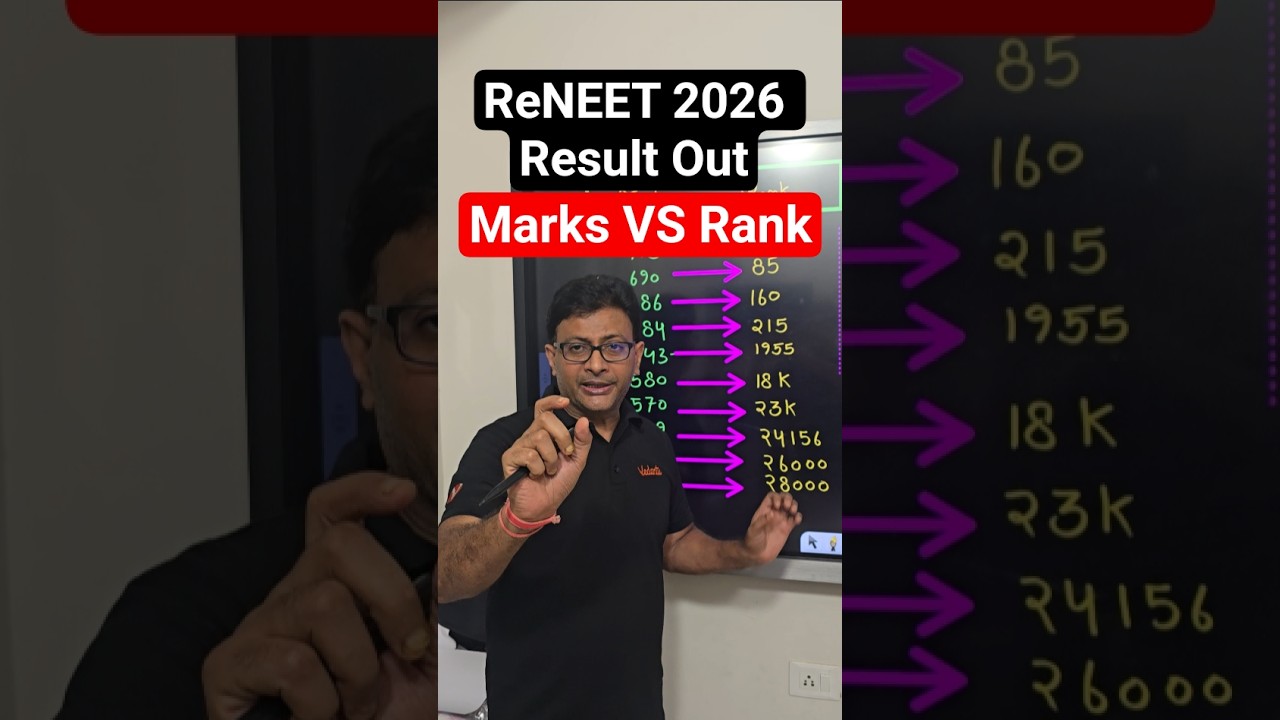 Marks vs Rank 🔥 ReNEET 2026 Result out #neetresult #reneet #neet
