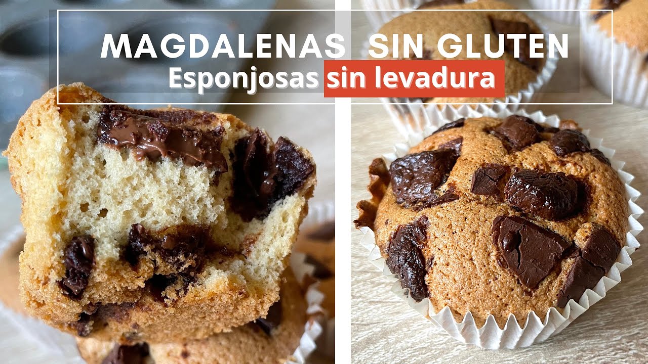 No necesitas levadura !!  Magdalenas Esponjosas SIN GLUTEN con CHOCOLATE