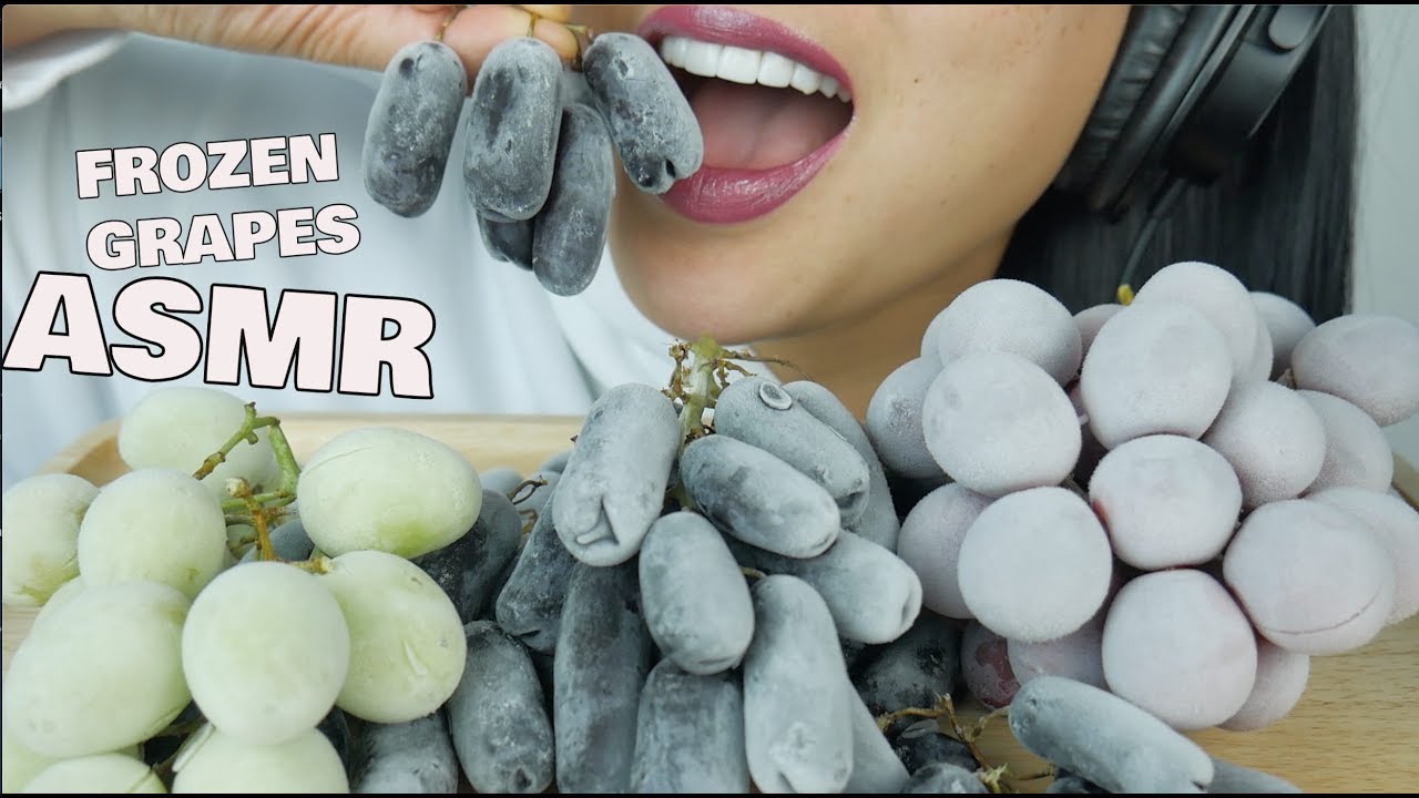 ASMR FROZEN MOON DROP GRAPES (SOFT ICE CRUNCH EATING SOUNDS) | SAS-ASMR