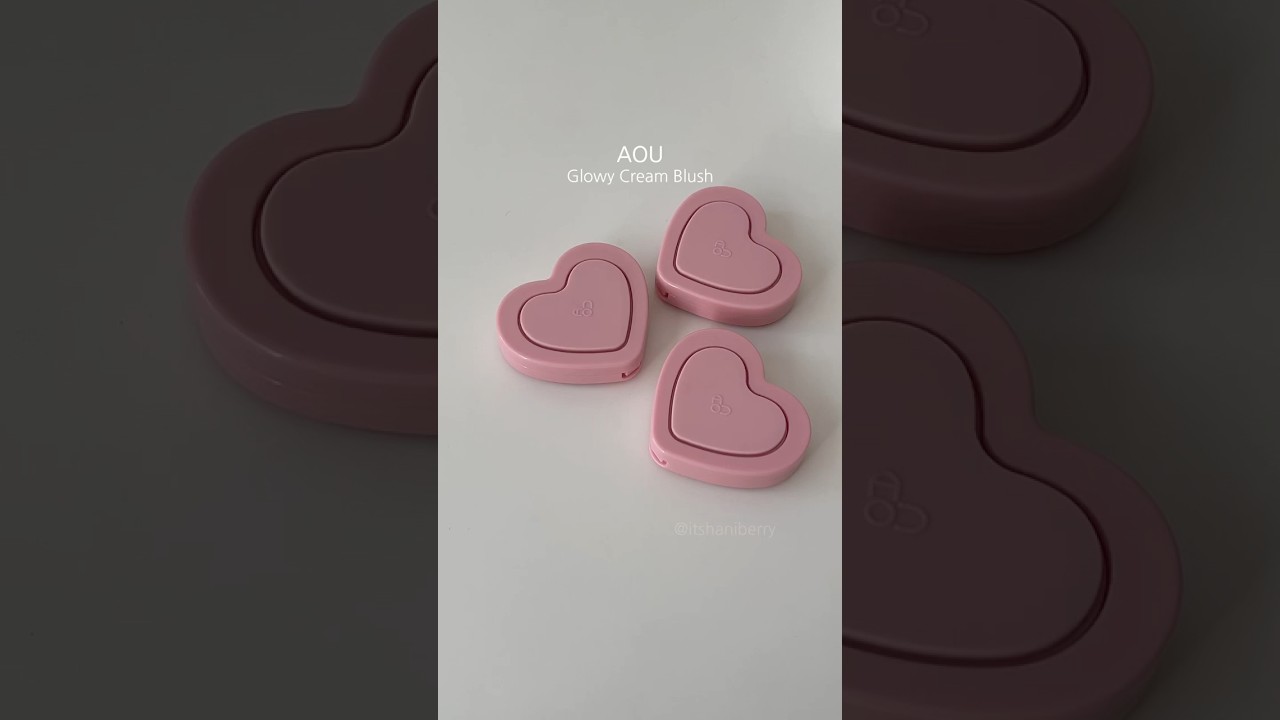 AOU glowy cream blush swatches #kbeauty #aou #aoucreamblush