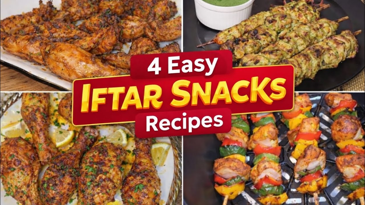 Ramadan 2026 Iftar Special🌙 | 4 Airfryer Chicken Snacks Recipe | Healthy & Oil Free Iftar Recipes