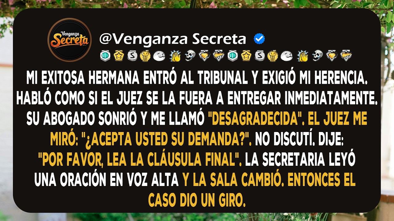 Mi exitosa hermana exigió toda mi herencia en el tribunal. Lo que dije hizo que el juez palideciera.