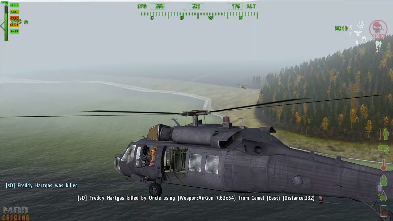ВОЗДУШНЫЙ БОЙ РУКОЖОПОВ MH-60 Blackhawk vs UH-1H HUEY - EndGame Обрывки памяти #37[Dayz Origins Mod]