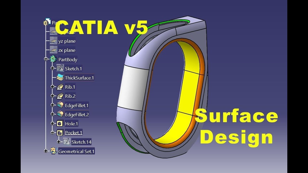 How to create a Fire extinguisher handle using CATIA v5 Generative Surface design
