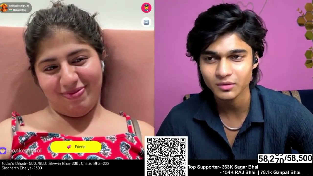 Dark Conversation with cute girl 😍&hearts;️ on monkey chat 🙈