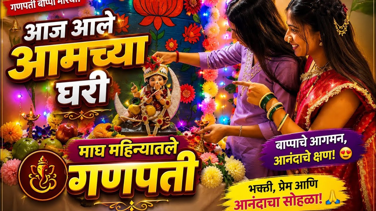 माघी गणपती आले आम्हचा घरी 🙏🏻 #maghganpati #maghganpatividhi #maghmahina 