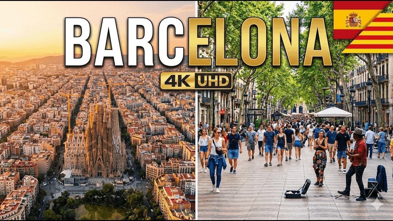 BARCELONA | Walking Tour & Street Ambience 4K