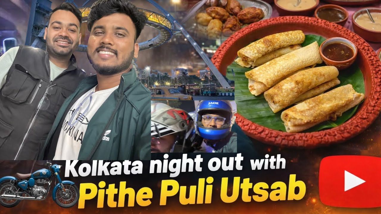 FIRST TIME BIKE করে KOLKATA  NIGHT OUT 😱😱 সাথে পিঠে পুলি উৎসব 🫔 NIGHT CONCERT VIBES 🕺