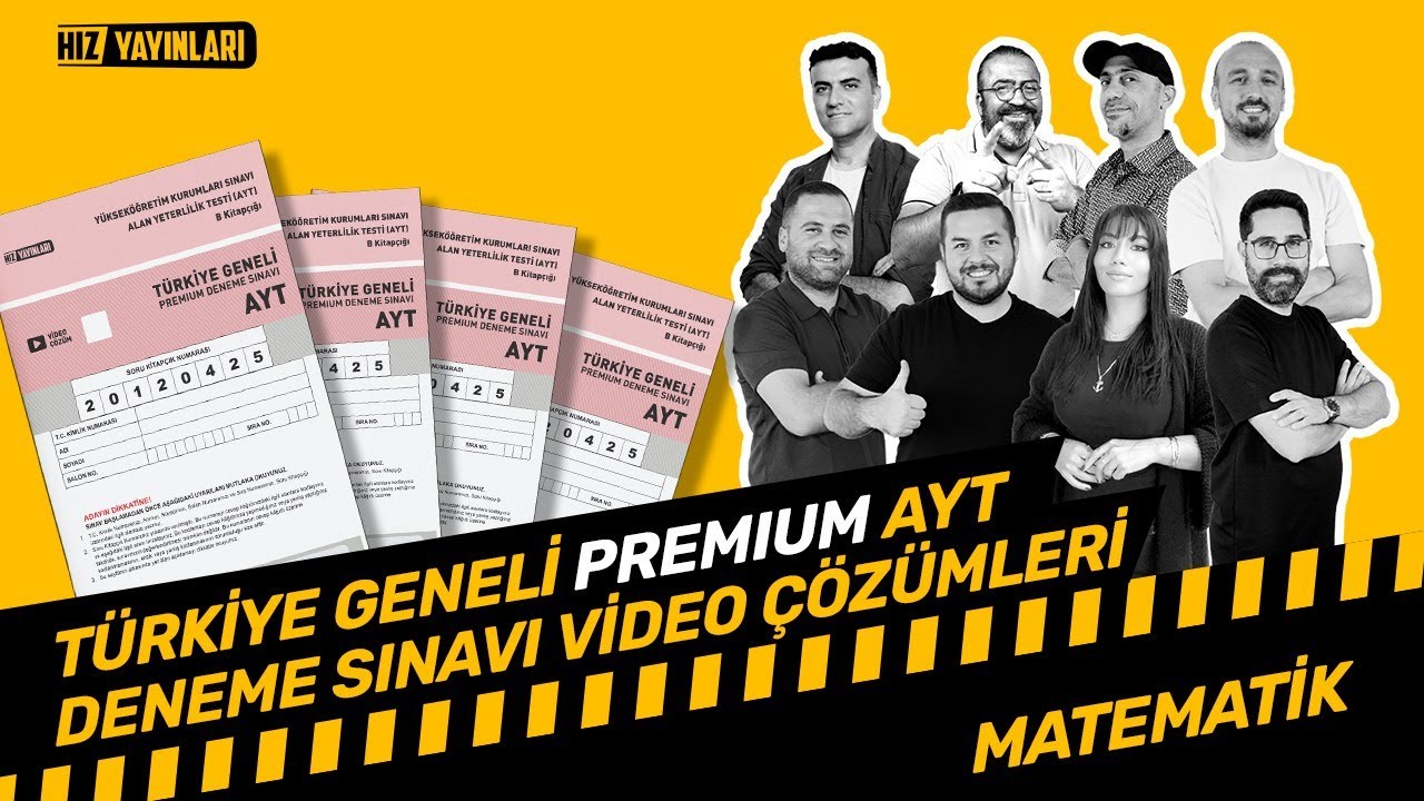Hız Yayınları AYT Premium 1. Deneme | Matematik Çözümleri