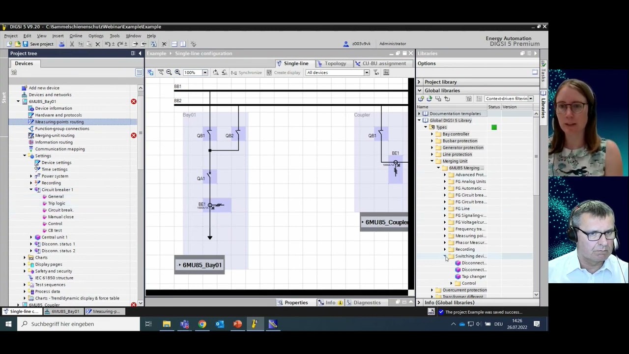 How to configure a SIPROTEC 5 distributed busbar protectio in 7SS85 with DIGSI 5