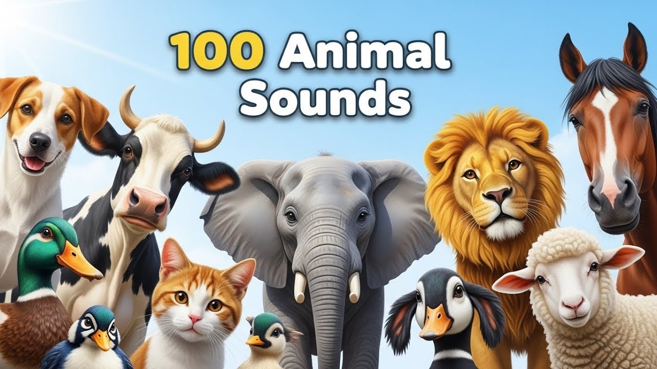 100 Animal Sounds for Kids 🐶🐱🦁 | Fun & Educational