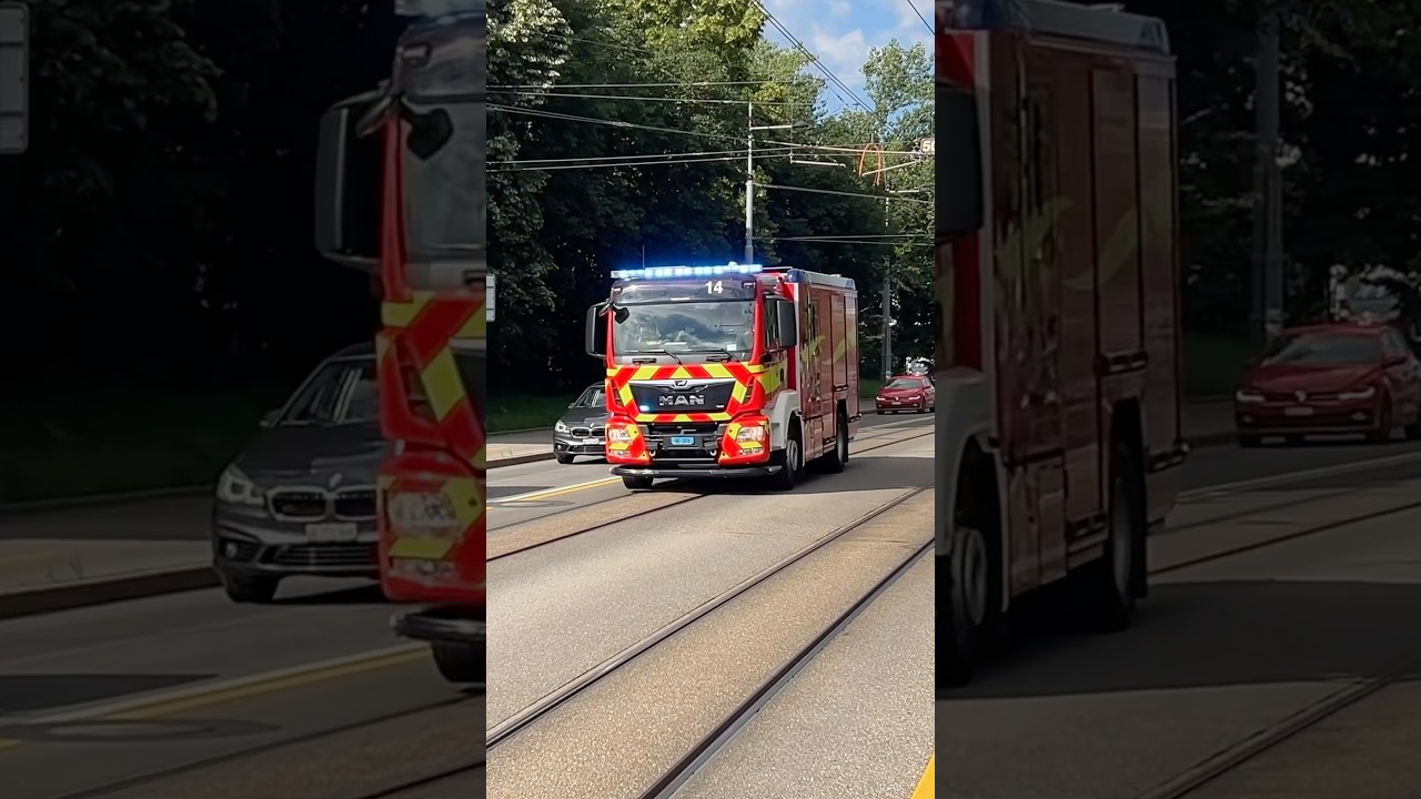 🚨 Swiss fire truck responding🇨🇭