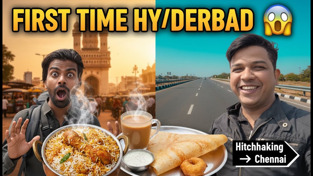 Famous YouTuber Soni Traveling in Hyderabad 🇮🇳 | Biryani, Dosa, Nilofer Chai & Highway Hitchhiking