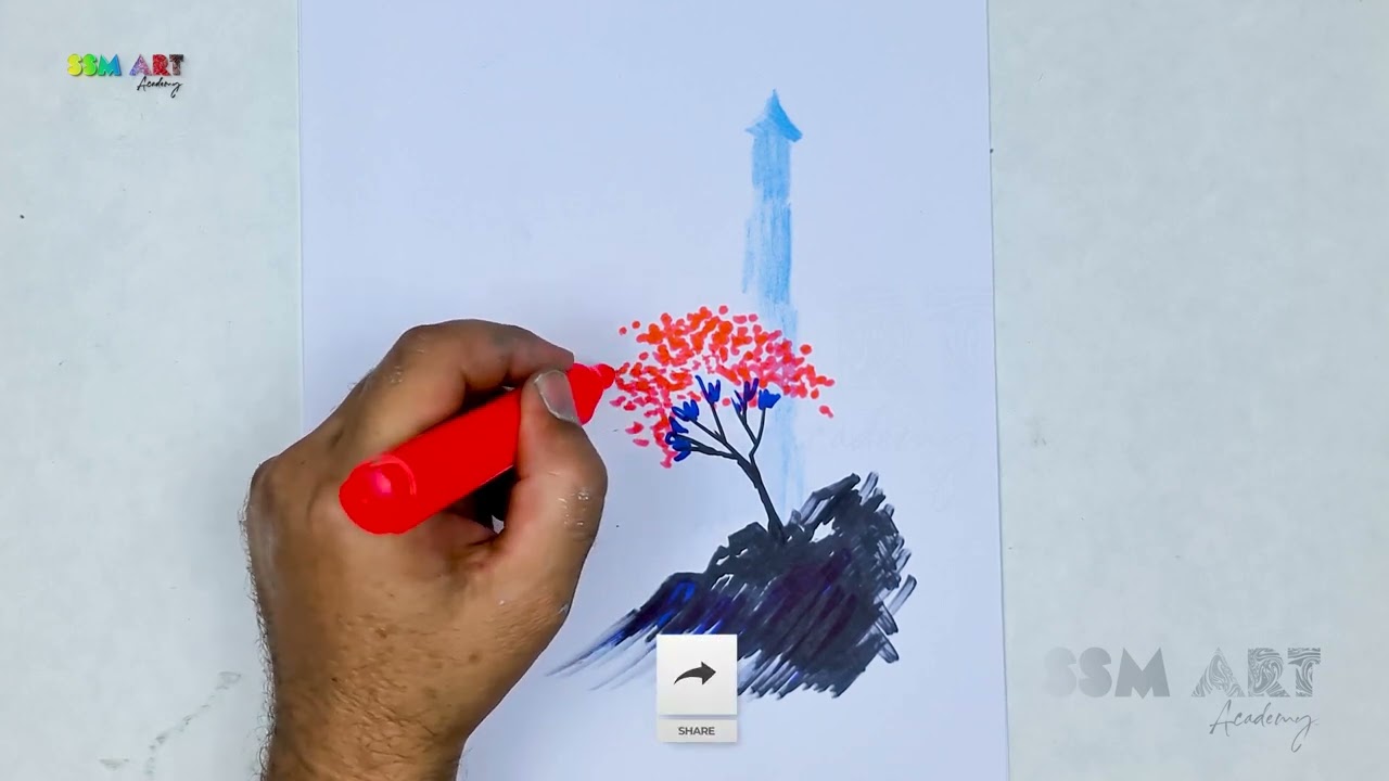 The Power of Simplicity in Art — Tree & Tower Sketch | SSM Art