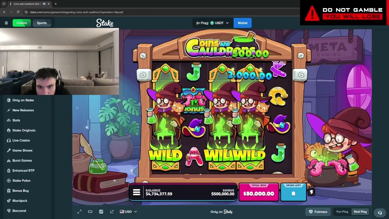 Trainwreckstv Max win 50M Coinsandcauldrons