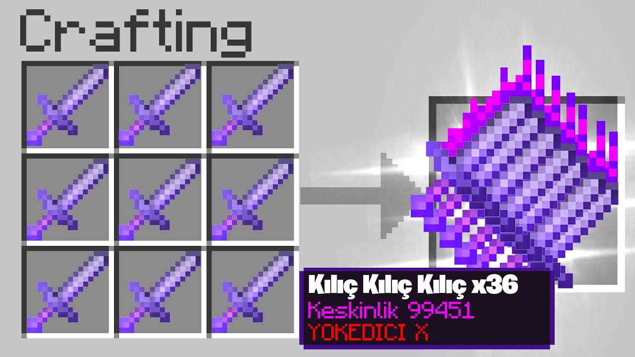 Minecraft, ama 36 kat güçlü büyülü kılıç!