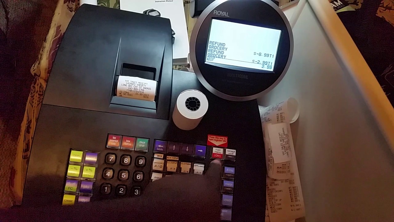 ROYAL ALPHA 1100ML  CASH REGISTER, MAKING A SALE