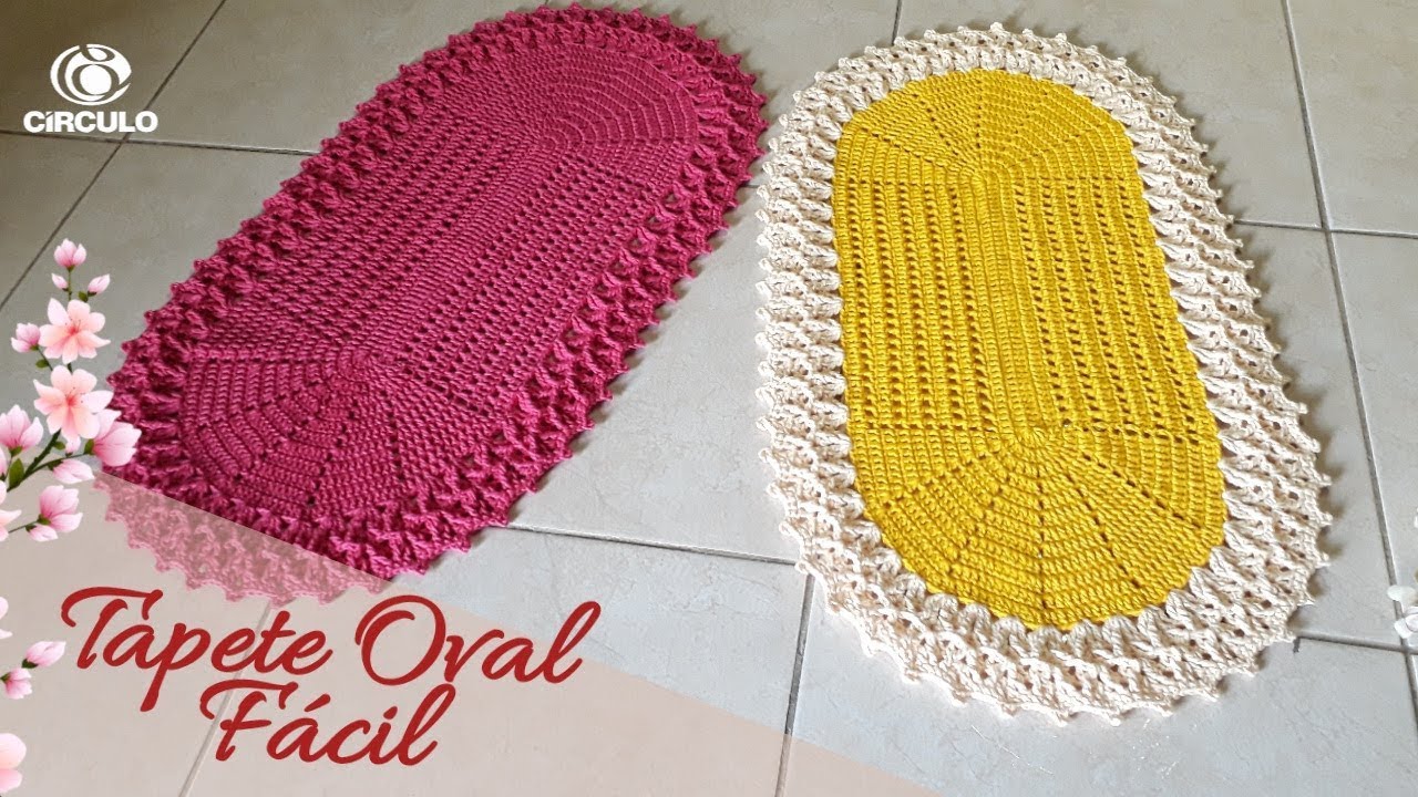 TAPETE OVAL SUPER FÁCIL EM CROCHÊ #edilenefitipaldi #crochêfácil