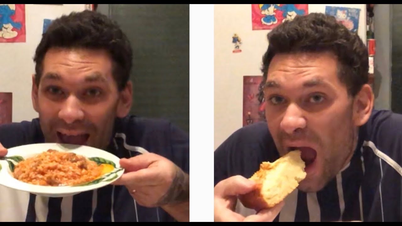 EATING SHOW MUKBANG ITA SUPER ABBUFFATA RISOTTO E POI TORTA DI MELE!!!!