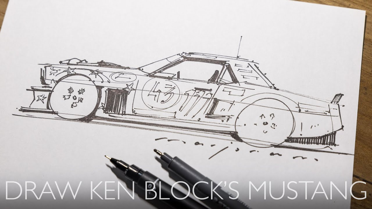 Draw Ken Block's Hoonigan Mustang - In just 7 minutes!