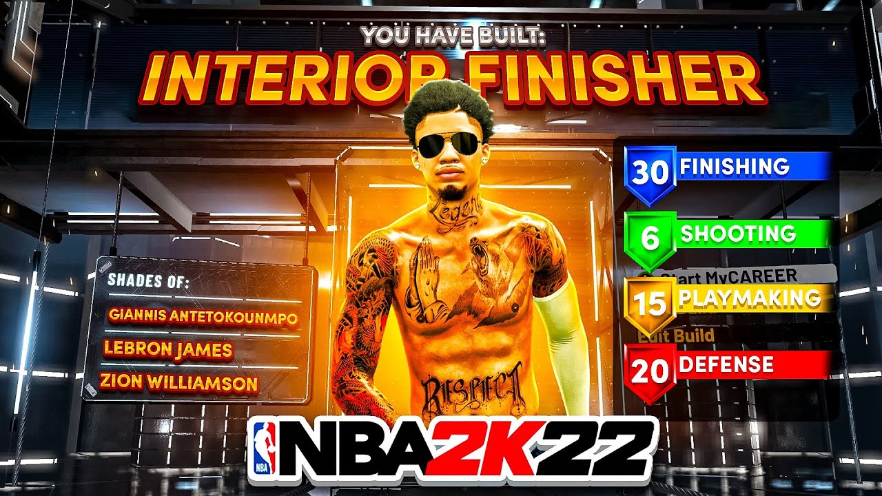 BEST INTERIOR FINISHER BUILD NBA 2K22! BEST POWER FORWARD BUILD! 99 CONTACT DUNK! RARE DEMIGOD BUILD