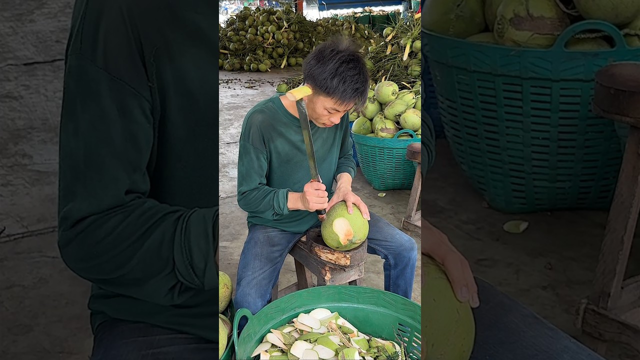 Amazing! Coconut Cutting Skills - Fruit Cutting Skills - Thai Street Food