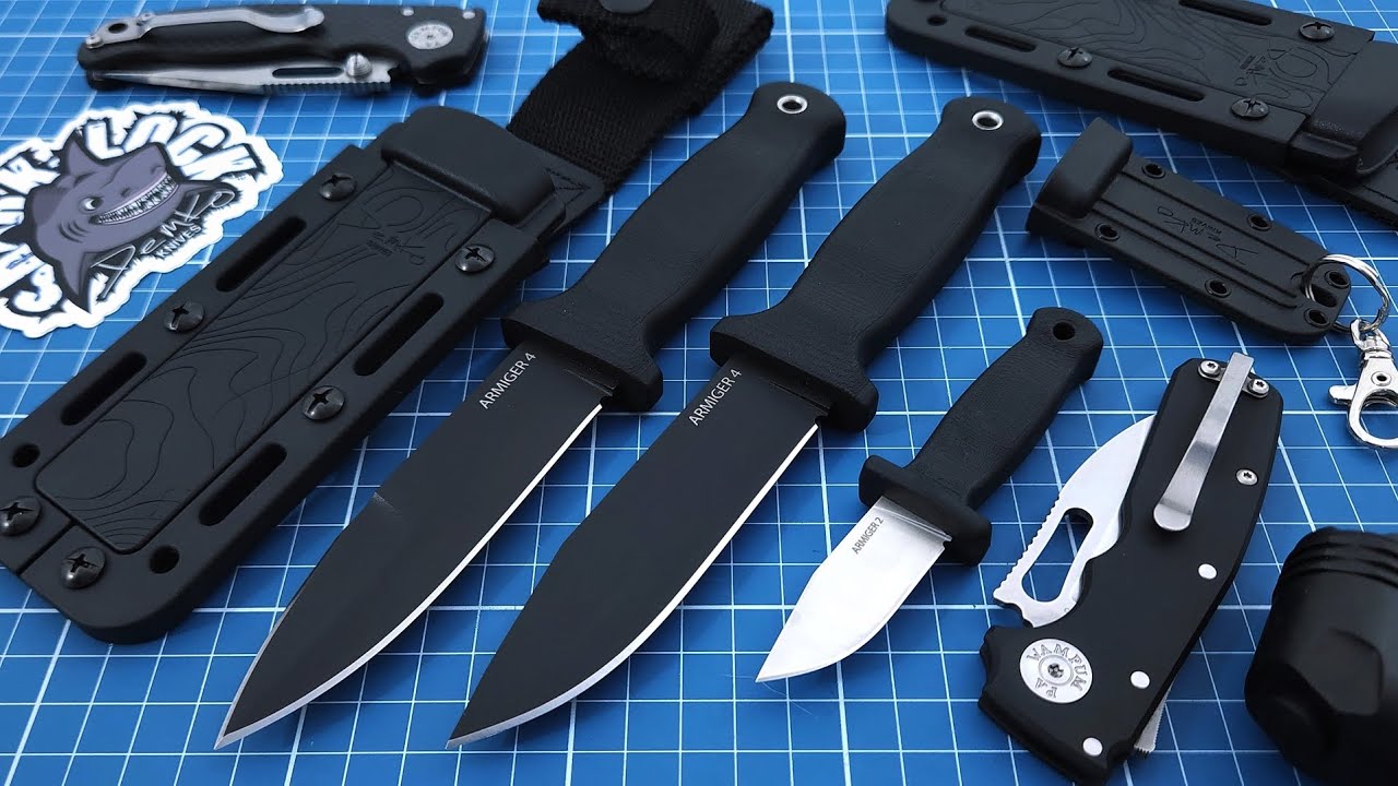 Facas Demko armiger 2 e Armiger 4. Ótimo projeto com uma bainha que da pra desmontar e limpar! #edc