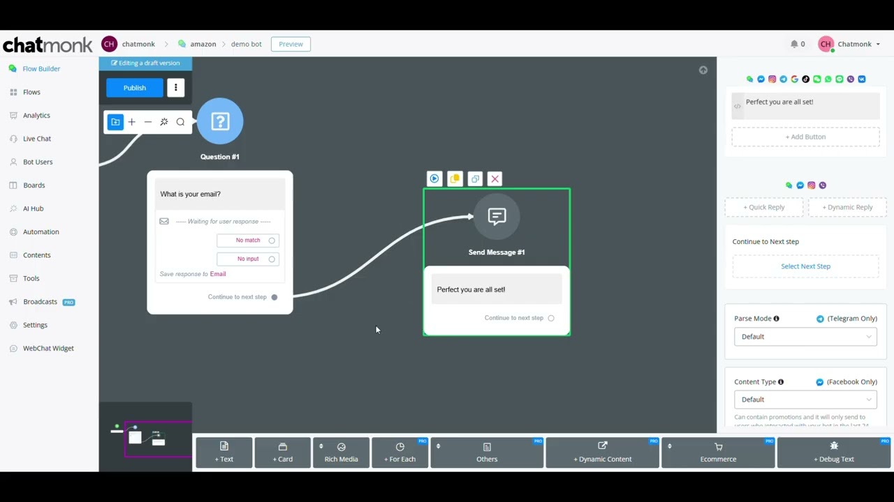 Chatmonk Training 27: How to create a function flow.