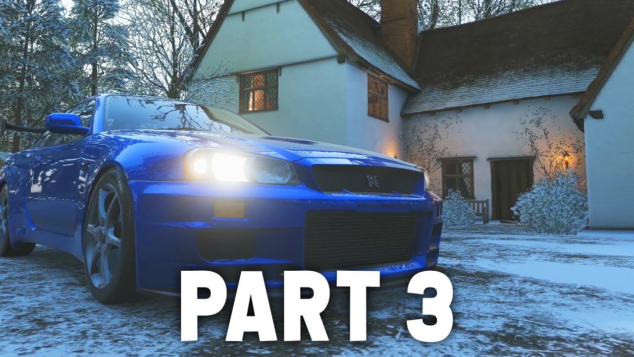 Forza Horizon 4 Gameplay Walkthrough Part 3 -  WINTER & UNLOCKING SKYLINE R34 / Rocket Bunny 350z