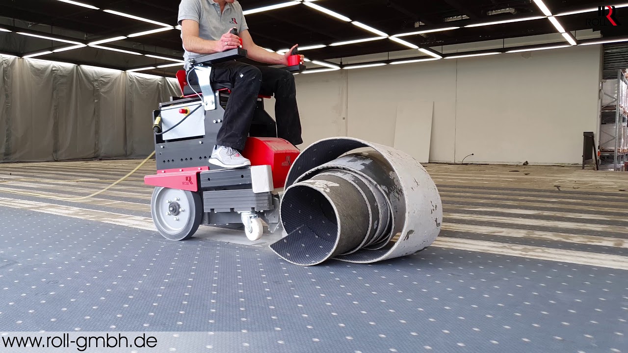 2 Lagen Teppichboden entfernen mit dem ROLL Aufsitzstripper RO-1.1