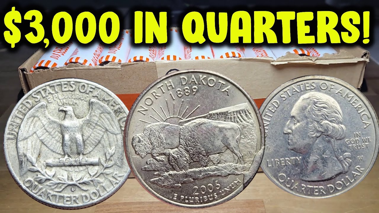 $3,000 QUARTER SEARCH! (COIN ROLL HUNTING QUARTERS)