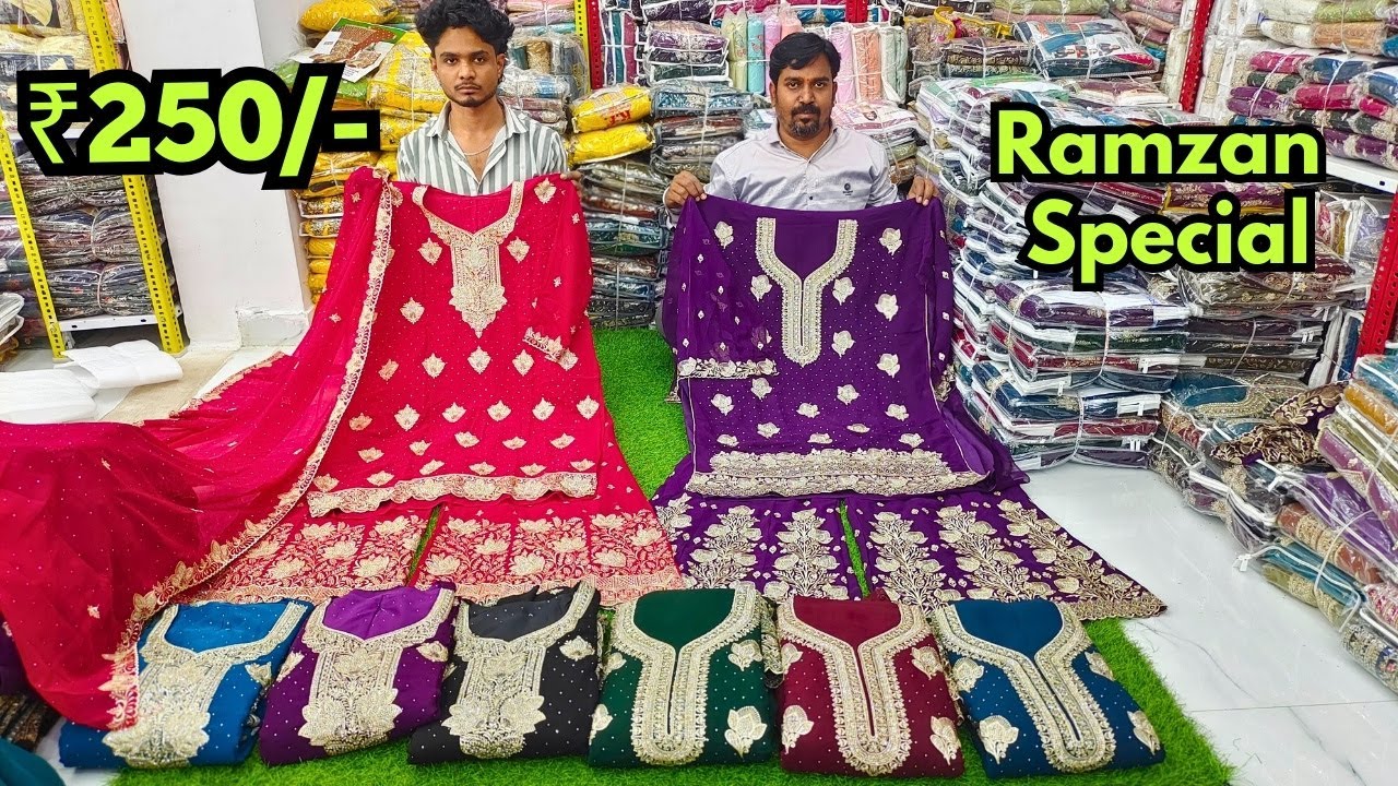 Hyderabad Wholesale Dress Materials Pakistani Fancy Work Suits New Models