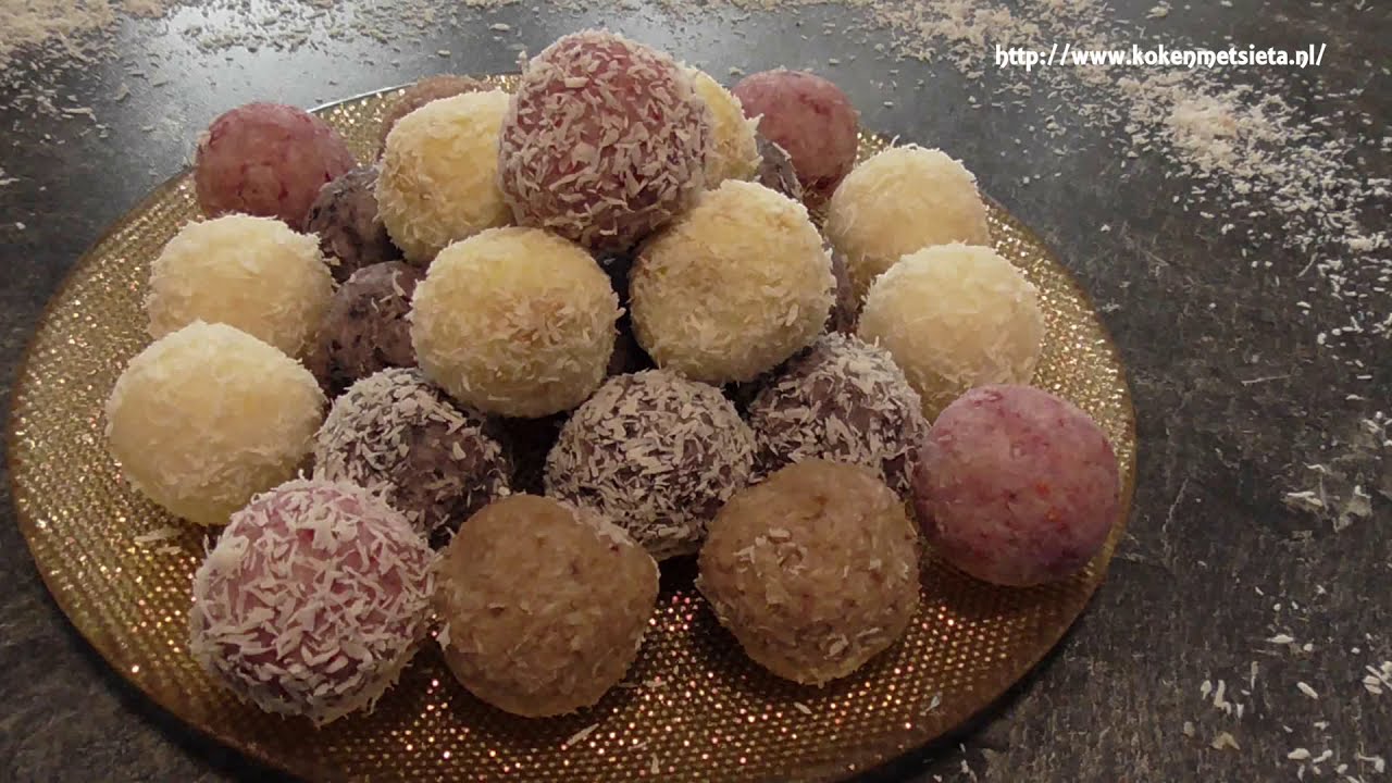 Luxe Kokosballetjes (kokosladdoo met fruit)