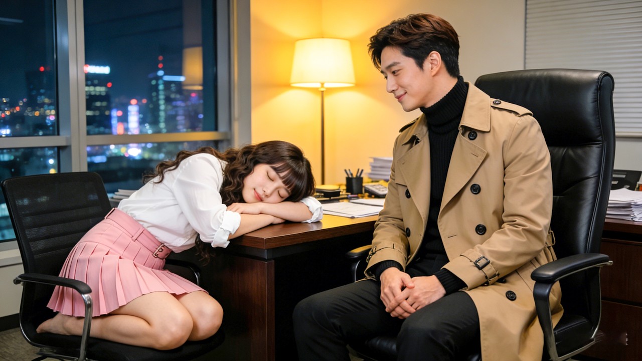 On First Day As An 18yo Intern Naps💕Instead of Firing Her, 40yo CEO Falls For Her Cute Sleep!